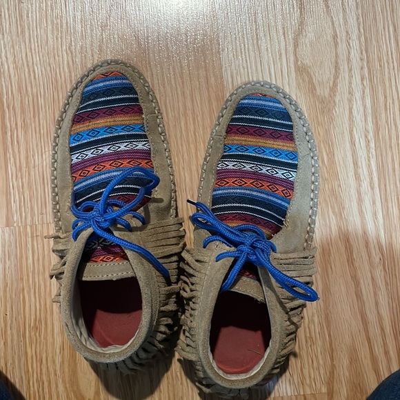 Serape Aztec Fringr Driving Mocasin Twisted X’s Ladies size 5 1/2 - Picture 2 of 5